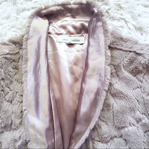 Steve Madden Beige Fur Jacket - Picture 2 of 3